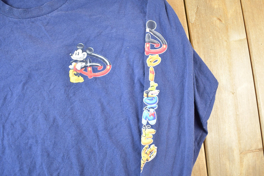 Vintage 1990s Mickey Mouse Disney Cartoon Promo Longsleeve T-Shirt Mens L / 90s Graphic Tee / Vintage Mickey Mouse / Made In USA