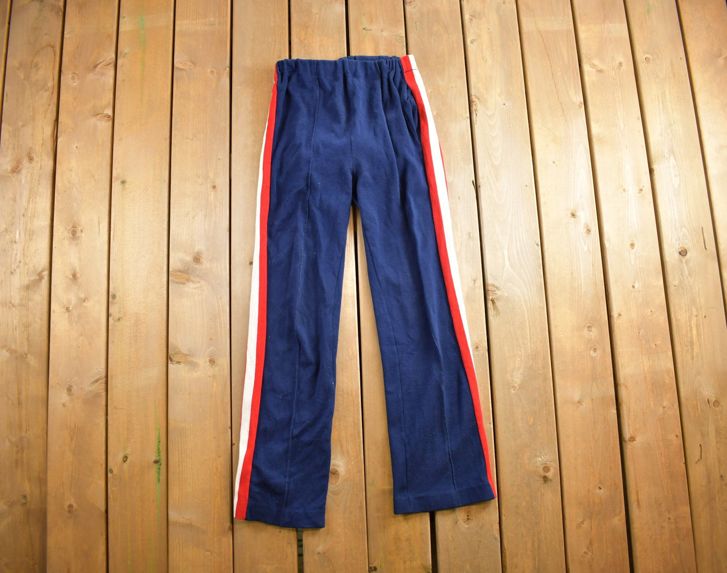 Vintage 1970s Action Wear Track Pants Size 28x30 / Striped Track Pants/ American Vintage / Streetwear / Vintage Pants / Vintage Sweat Pants