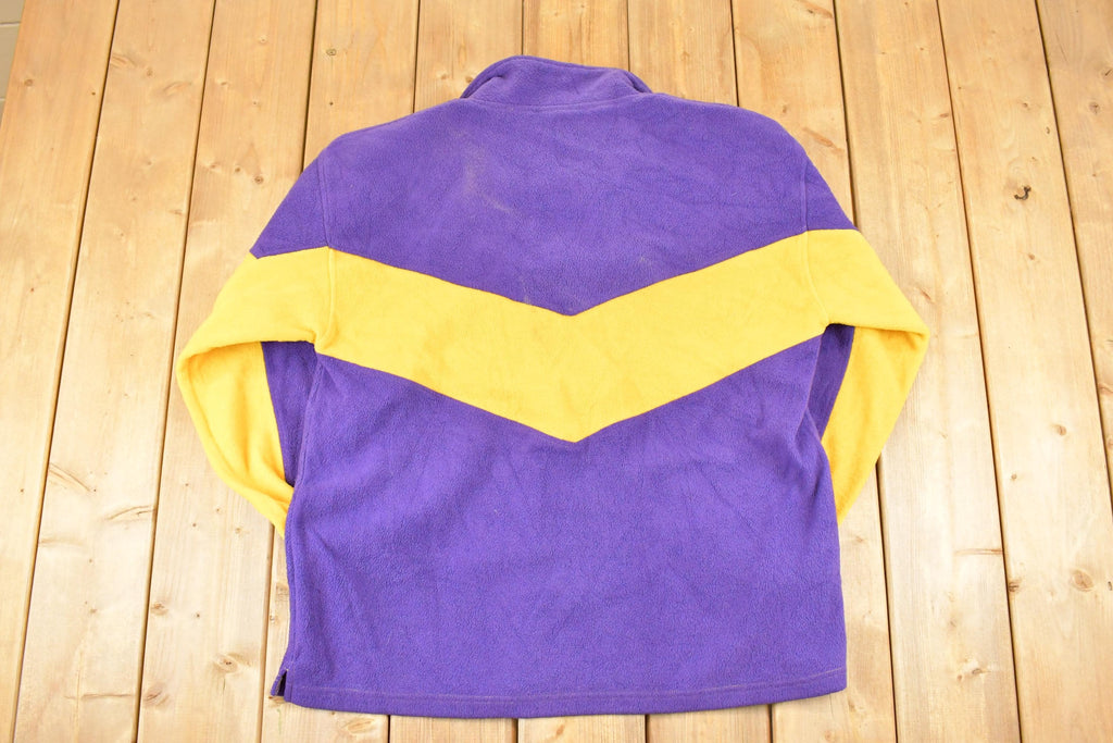 Vintage 1990s Minnesota Vikings NFL Quarter Zip Fleece Sweater Men's XL