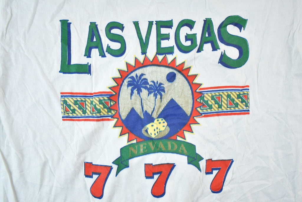 Vintage 90s Las Vegas Souvenir T-Shirt - Lucky 777 Graphic
