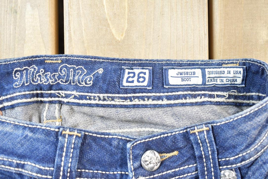 Vintage Y2K Miss Me Bedazzled Low Rise Jeans Size 26x31