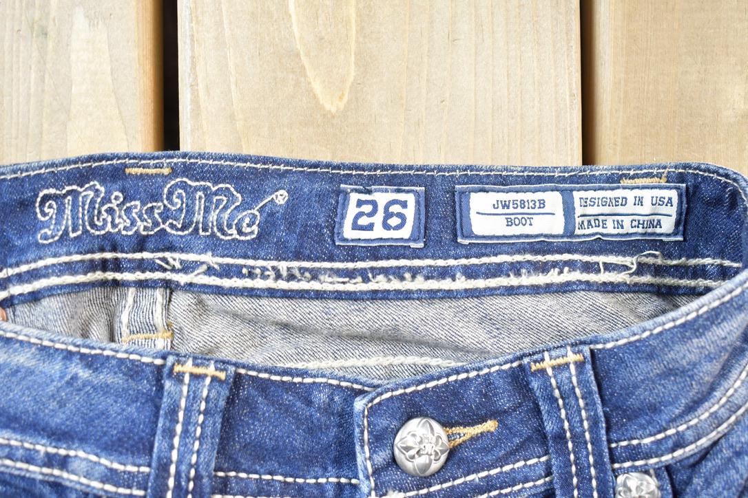 Vintage Y2K Miss Me Bedazzled Low Rise Jeans Size 26x31