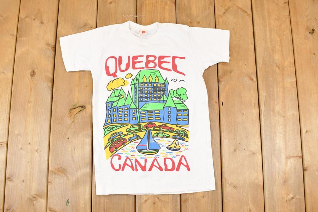 Vintage 1990s Quebec Canada Souvenir Travel T-Shirt Youth S