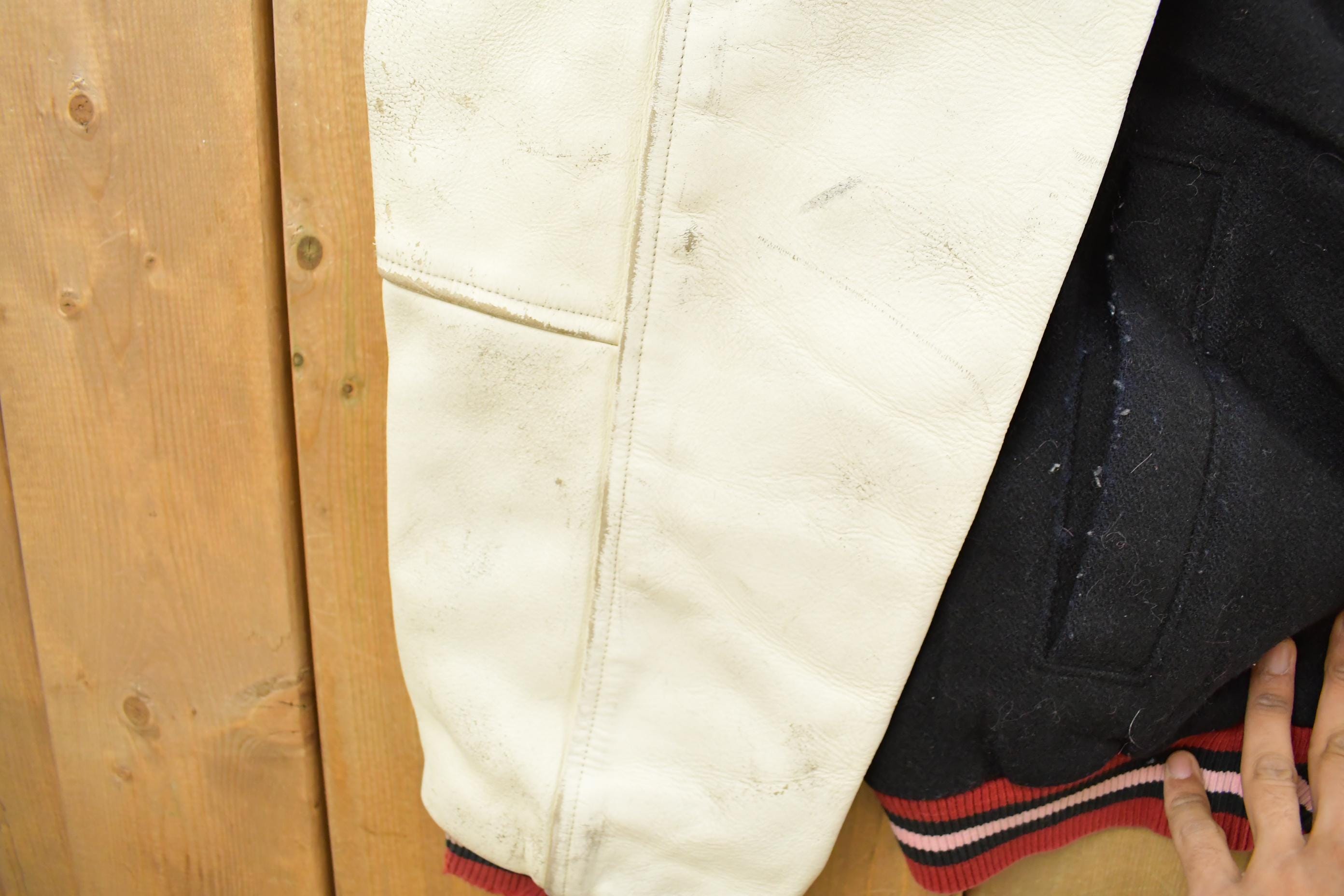 Vintage 1990s Tommy Hilfiger Wool Leather Varsity Jacket Men's Large