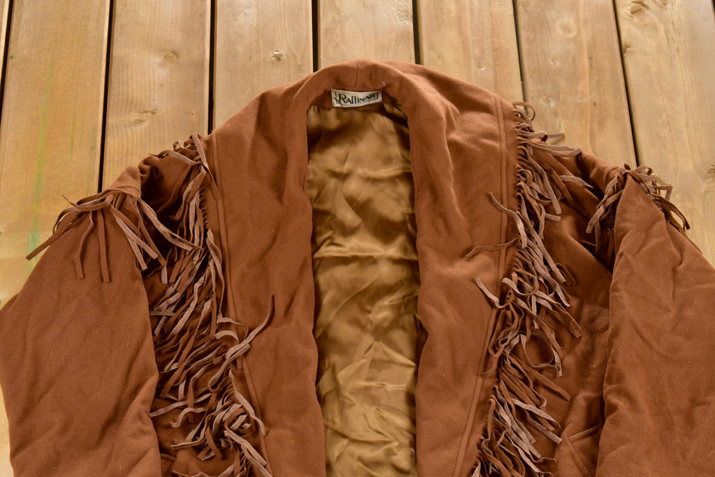Vintage 1980s Raffinati Cashmere Fringe Full Length Coat