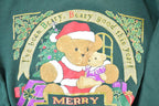 Vintage 1990s Christmas Teddy Bear Souvenir Crewneck Sweatshirt Made In USA