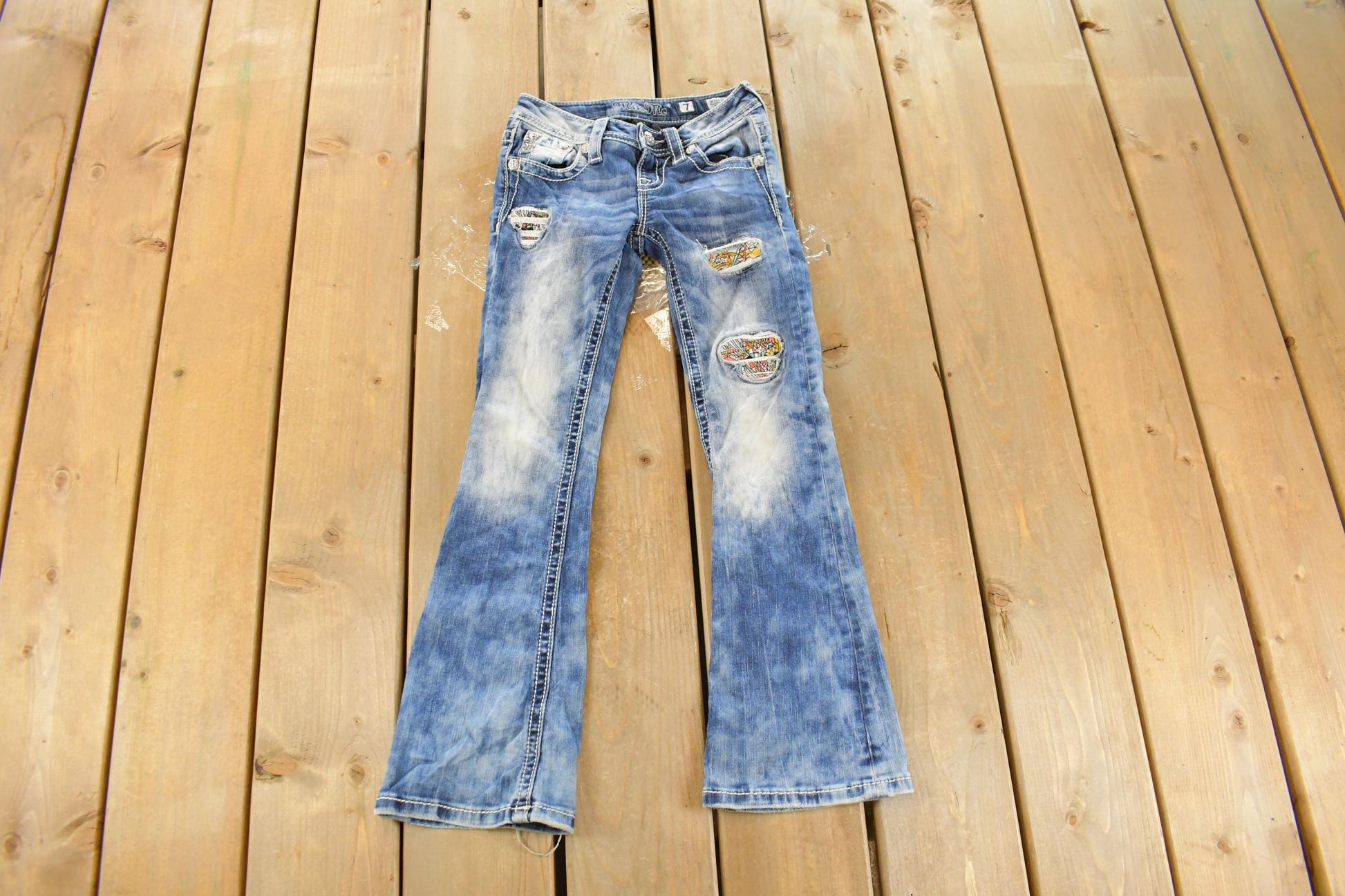 Vintage Y2K Miss Me Bedazzled Low Rise Jeans Women's 23 x 25