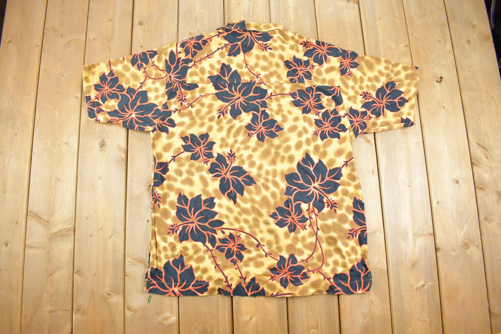 Vintage Y2k Jantzen Funky Floral Hawaiian Button Up Shirt