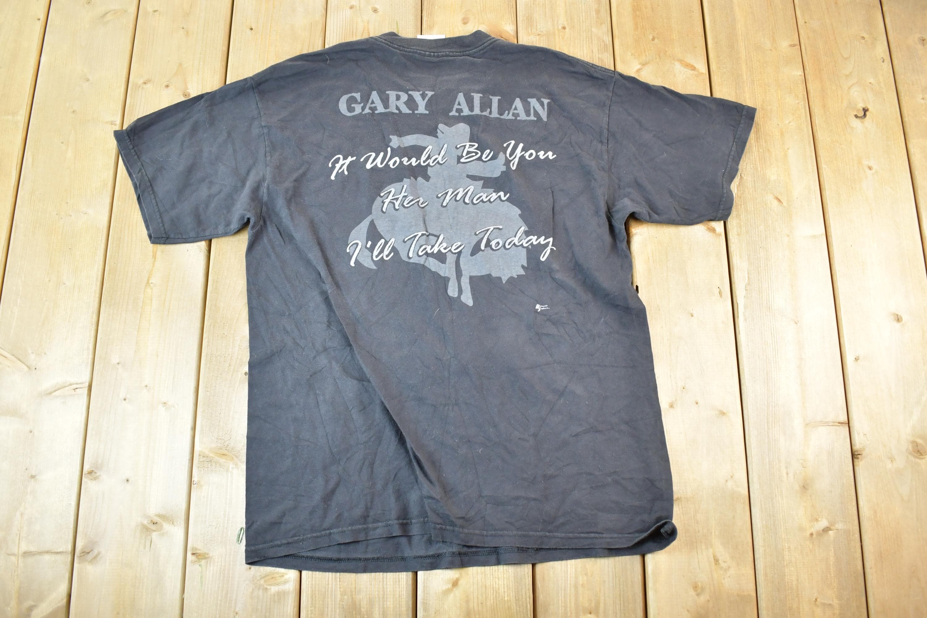 Vintage 90s Gary Allen Band T-shirt - Single Stitch Music Tee - Size Medium