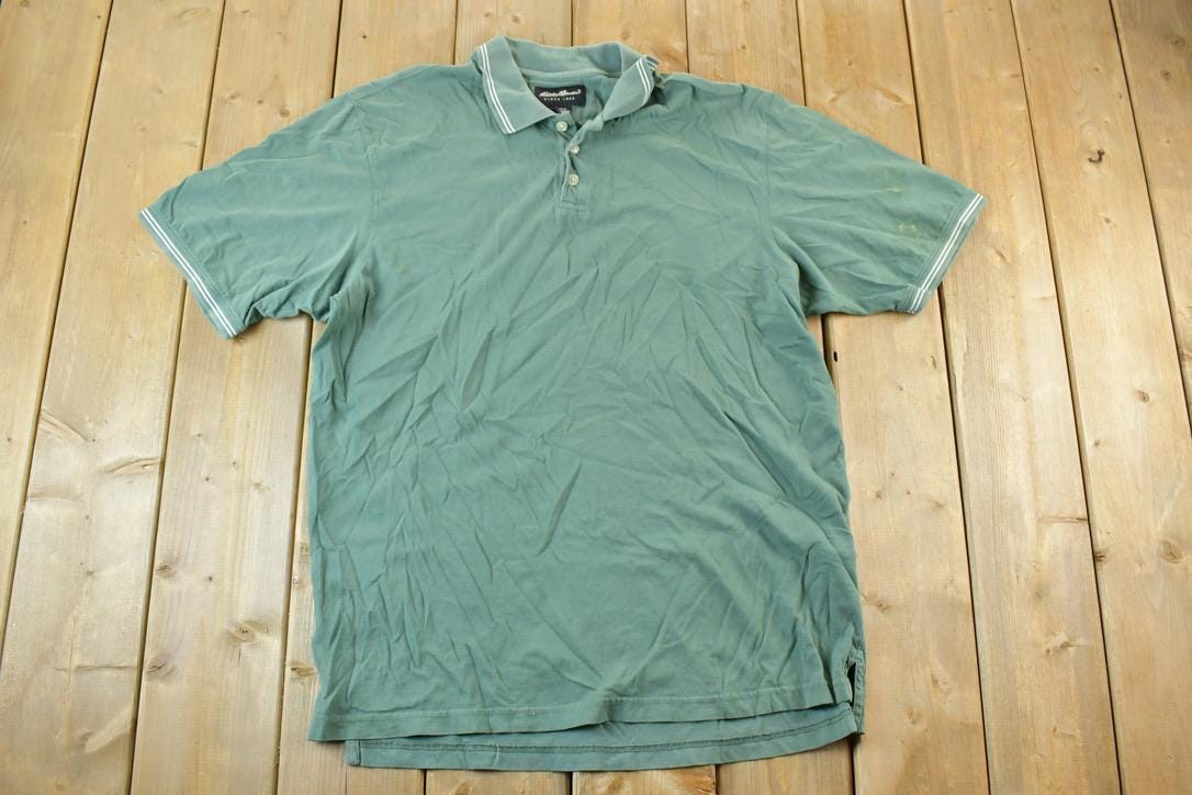 Vintage 1990s Eddie Bauer Quarter Button Polo Shirt