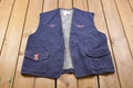 Vintage 1990s Embroidered Cute Denim Jean Vest  Patchwork  Made In USA  Outerwear  Personalized  Cute Dog  Hearts And Flowers
