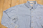 Vintage 1990s The Fox Collections Blue Striped Button Up Shirt