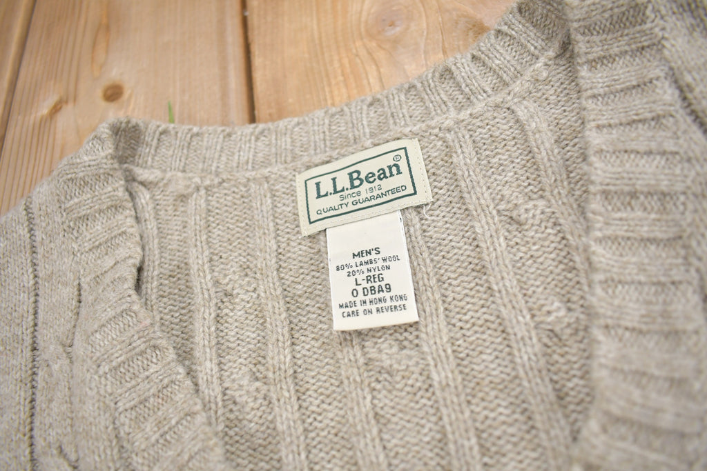 Vintage 1990s LL Bean Cable Knit Sweater Vest