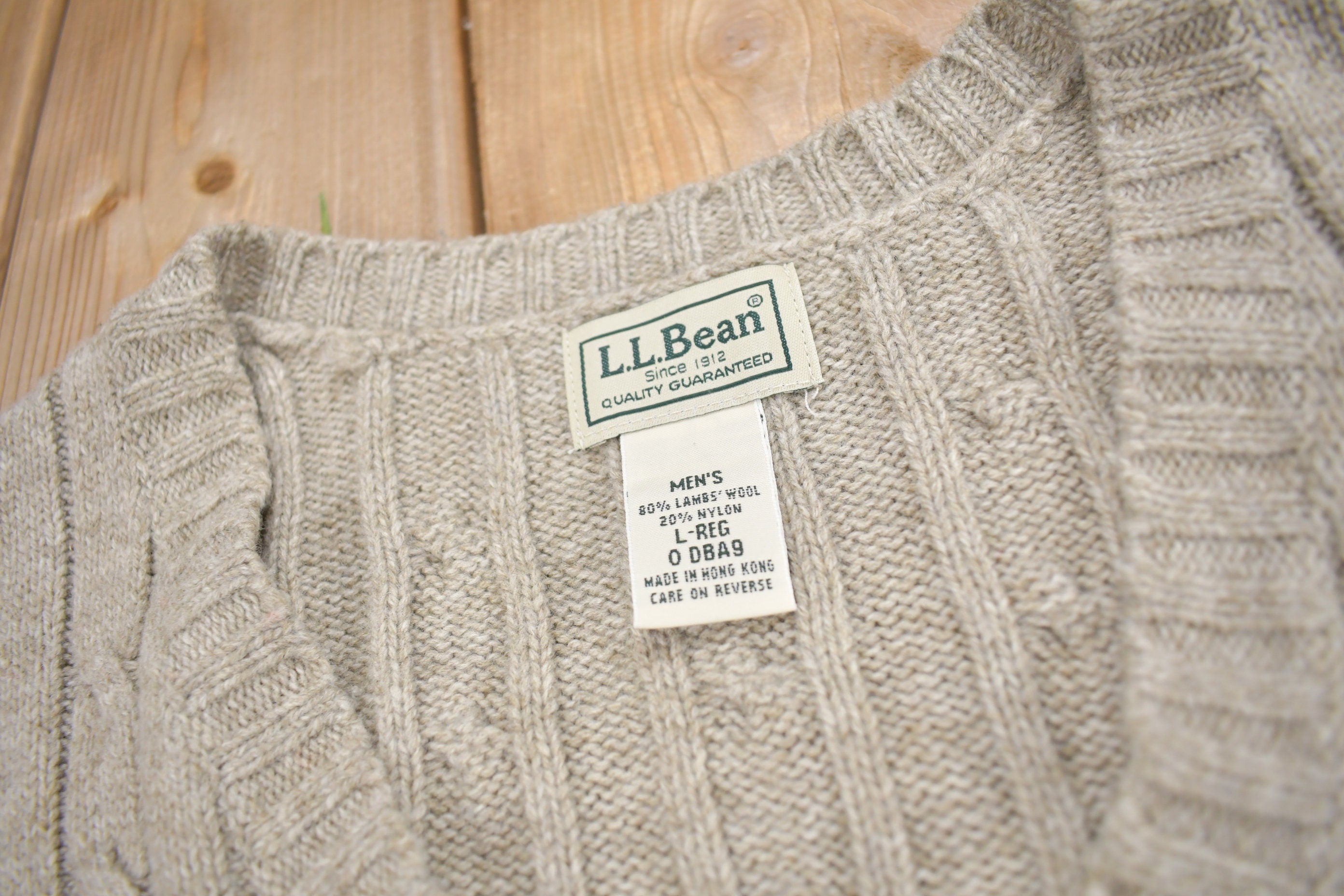 Vintage 1990s LL Bean Cable Knit Sweater Vest