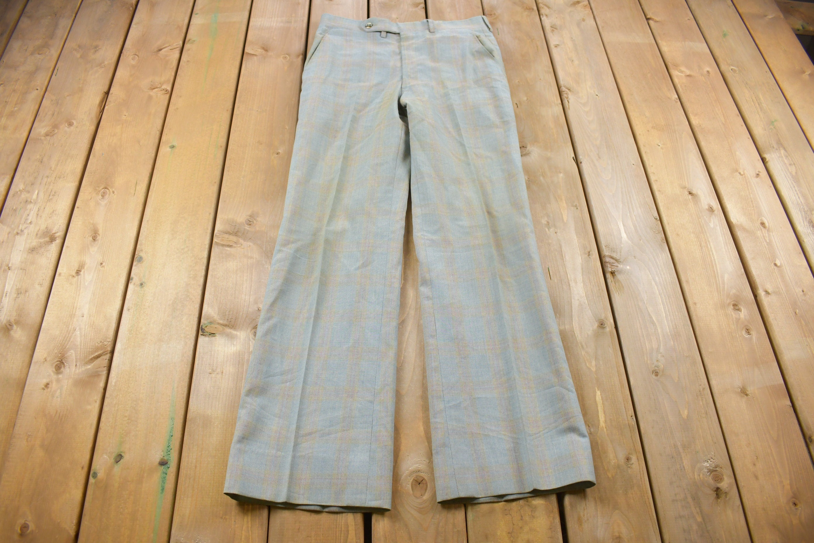 Vintage 1980's Plaid Dress Pants 32 x 32
