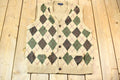 Vintage 1990s Argyle Land's End Knit V-Neck Ribbed Cardigan Sweater Vest