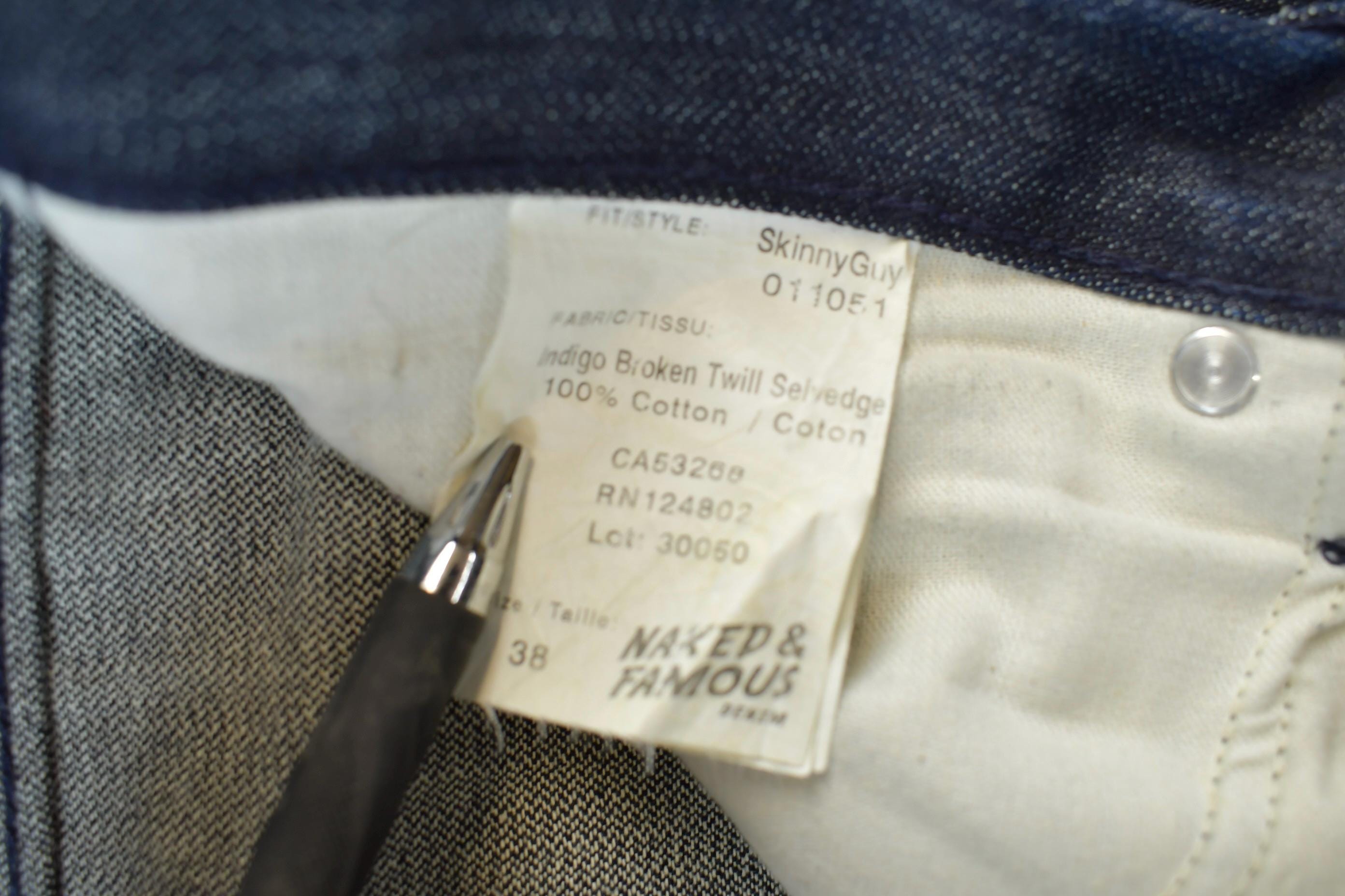 Vintage 2000s Naked & Famous Low Waisted Denim Jeans Size 38 x 31