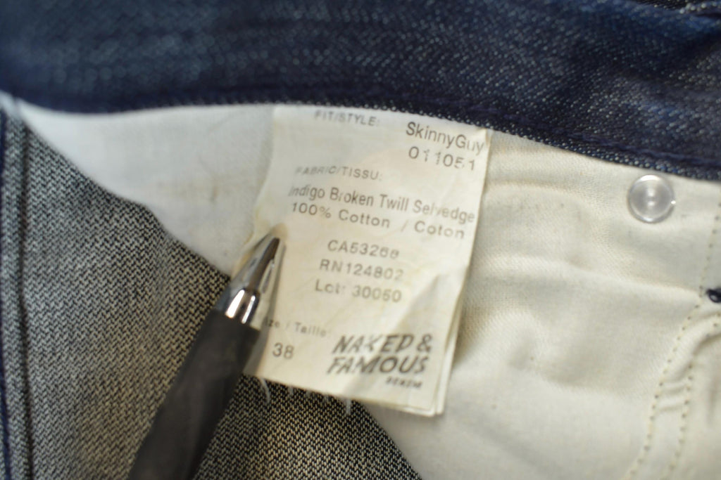 Vintage 2000s Naked & Famous Low Waisted Denim Jeans Size 38 x 31