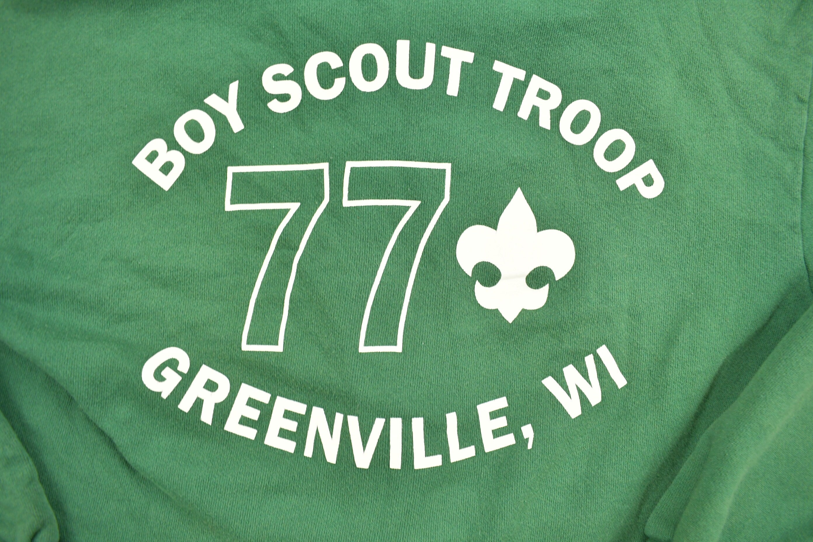 Vintage 1990s Boy Scout Troop Greenville, WI Zip-Up Hoodie