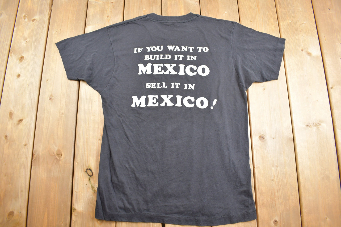 Vintage 1980s Built In Mexico Parody 1218 UAW Souvenir T Shirt / Streetwear / Made In USA / Vacation Tee / Travel T Shirt /