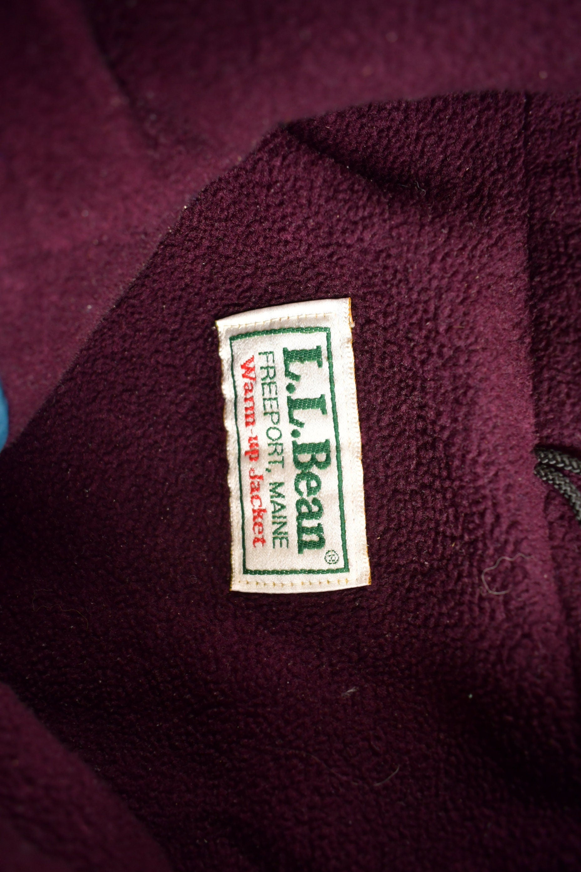 Vintage 1990s LL Bean Fleece Lined Warm Up Jacket