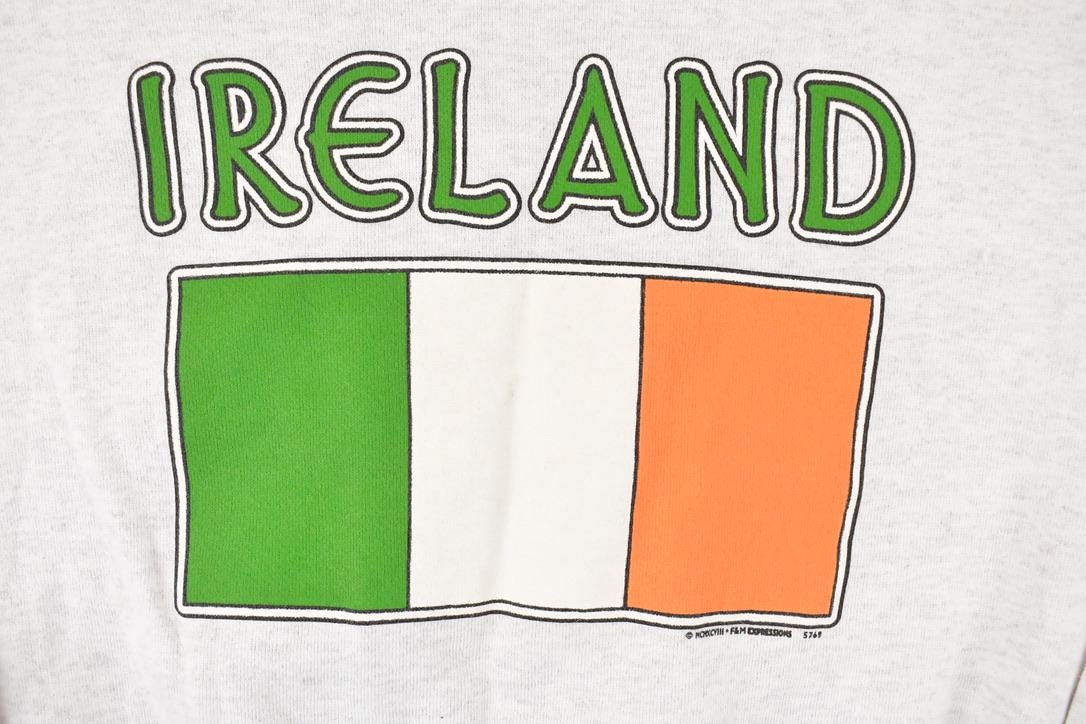 Vintage 1990s Circle Group System Ireland Graphic Print Crewneck Sweatshirt Mens L