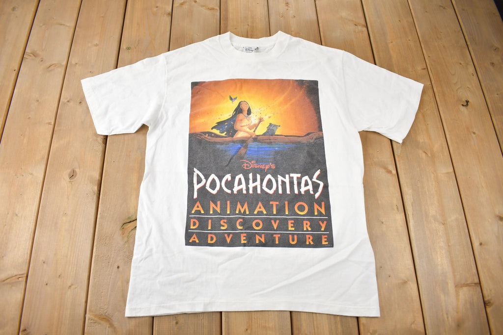 Vintage 1995 Disney's Pocahontas Animation Discovery Adventure Graphic T-Shirt Made In USA Rid