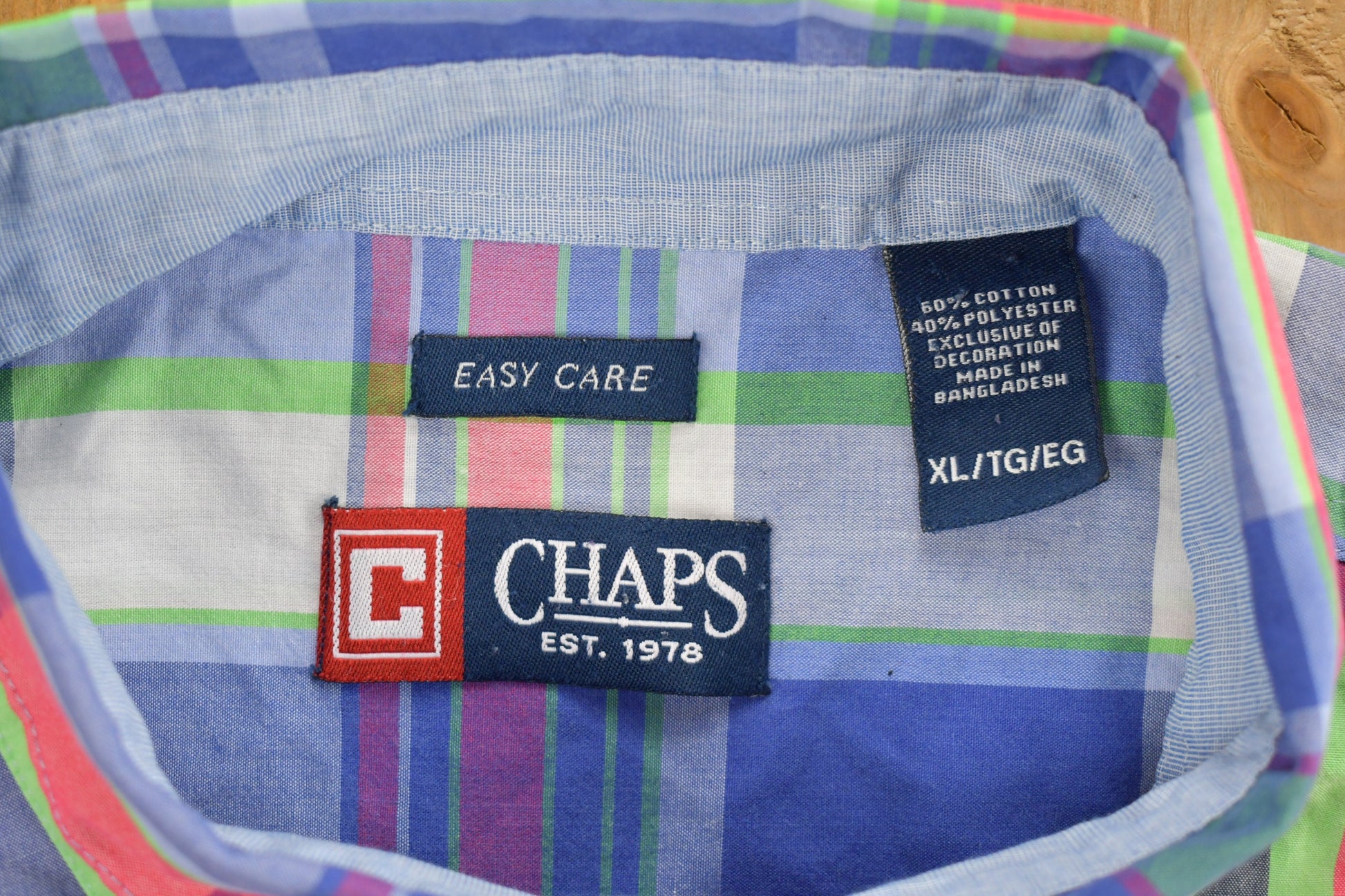 Vintage 1990s Chaps Ralph Polo Shirt / 90s Polo / Streetwear / Casual Wear / Vintage Chaps Plaid Shirt / Ralph Lauren / Colourful