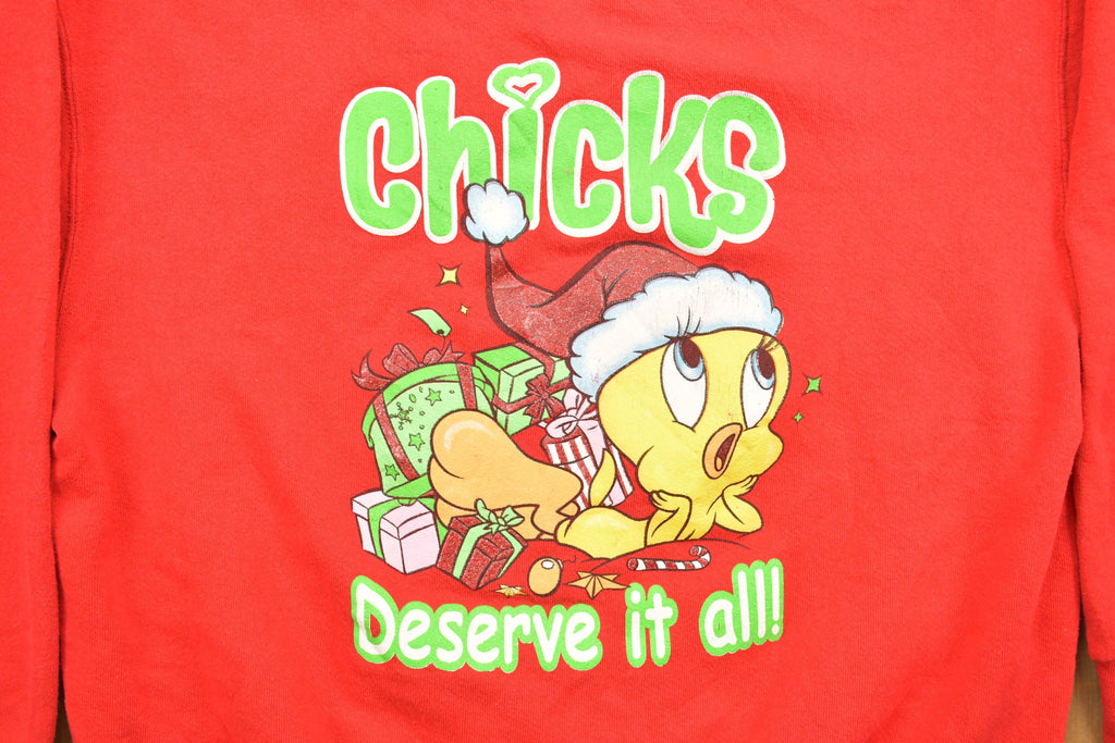 Vintage 1990s Tweety Bird Christmas Graphic Crewneck Sweatshirt