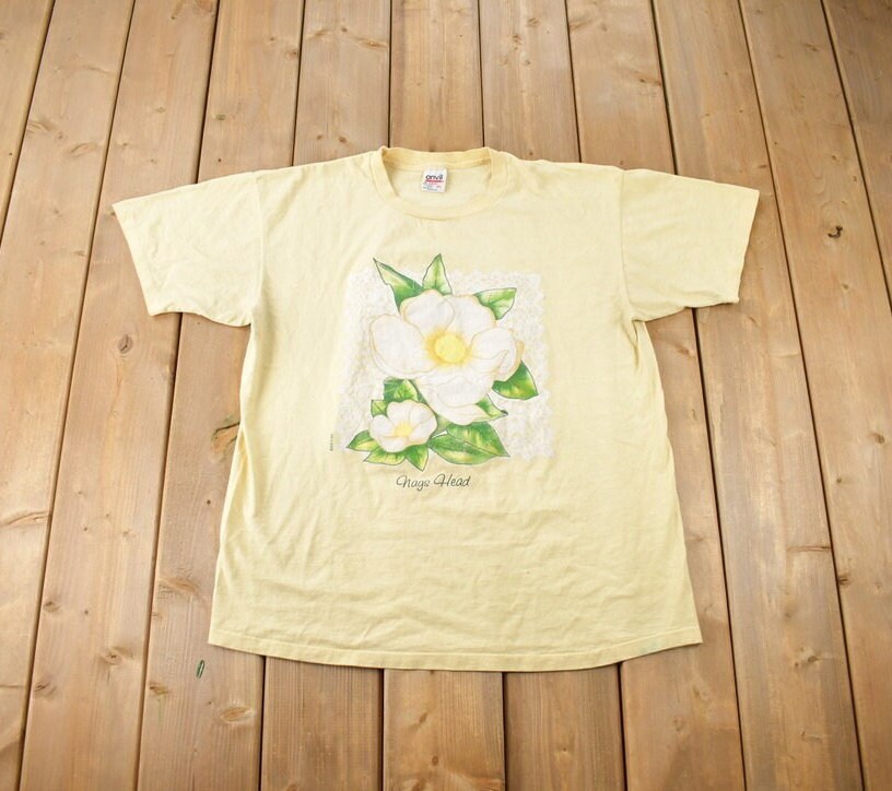 Vintage 1990s Nags Head North Carolina Flower Souvenir Travel T Shirt Made In USA Size XL