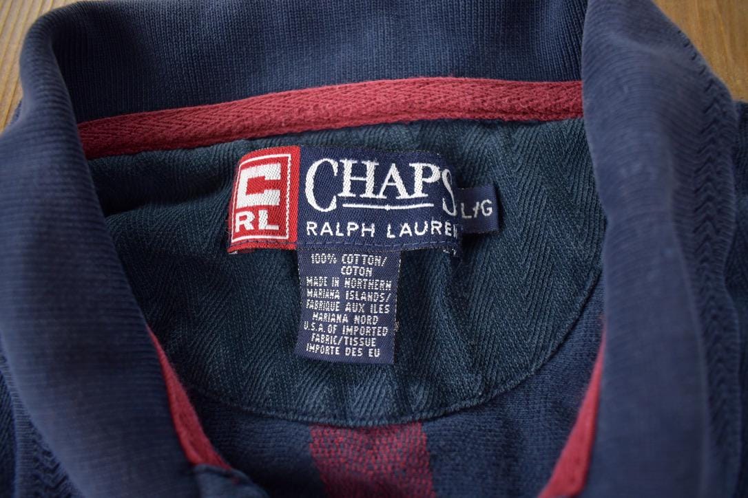 Vintage 1990s Chaps Ralph Lauren Striped Button Up Rugby Shirt