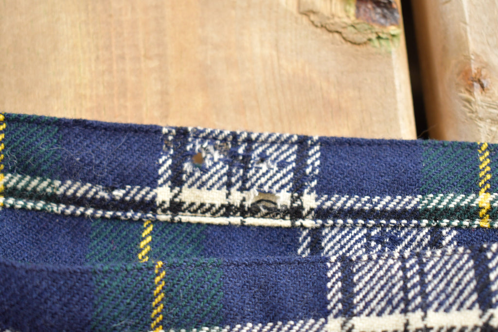 Vintage 1980s Scottish Export House Plaid Kilt Skirt 24 x 28.5