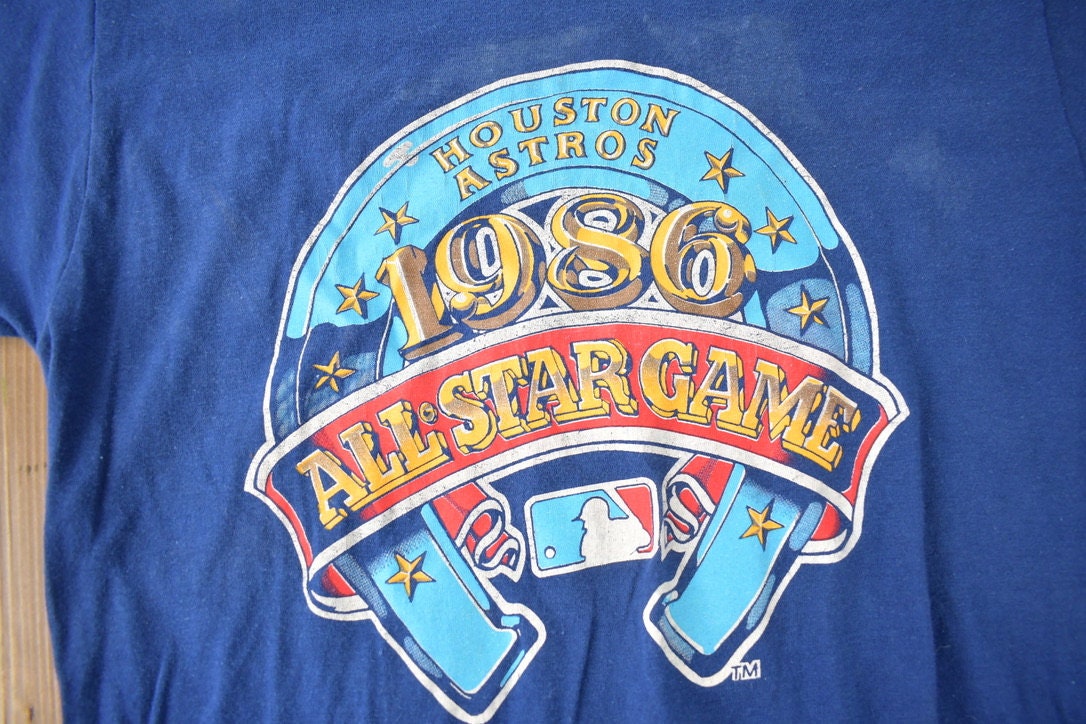 Vintage 1986 Houston Astros All Star Game MLB Baseball Graphic T-Shirt Made In USA
