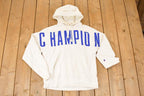 Vintage Y2K Champion Sleeve Text Reverse Weave Hoodie Sweatshirt Mens M