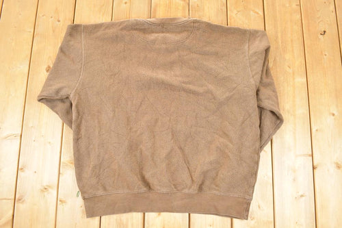 Vintage 1990s Orvis Reverse Grained Crewneck Sweatshirt Men's XL / 90s / Woodland Brown Solid Sweater