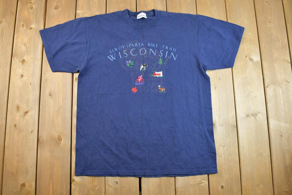 Vintage 1990s Wisconsin Bike Trail Souvenir T-Shirt