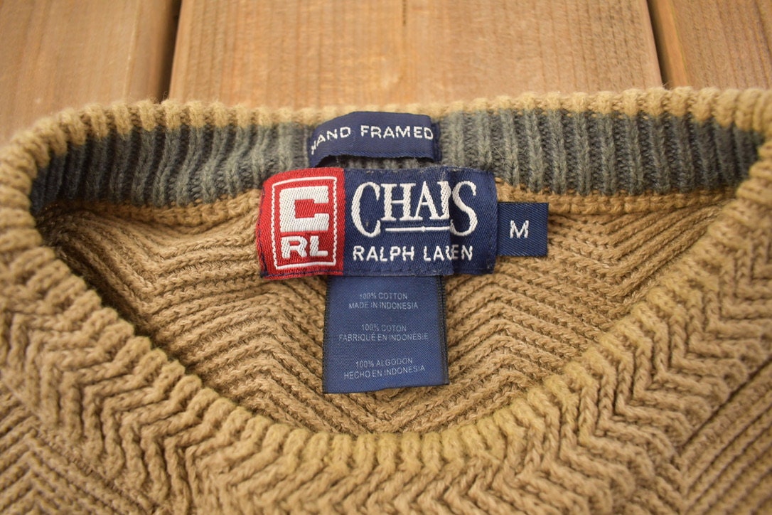 Vintage 1990s Chaps Ralph Lauren Knitted Crewneck Sweater / Vintage 90s Crewneck / All Over Pattern / Colorful / Sweatshirt