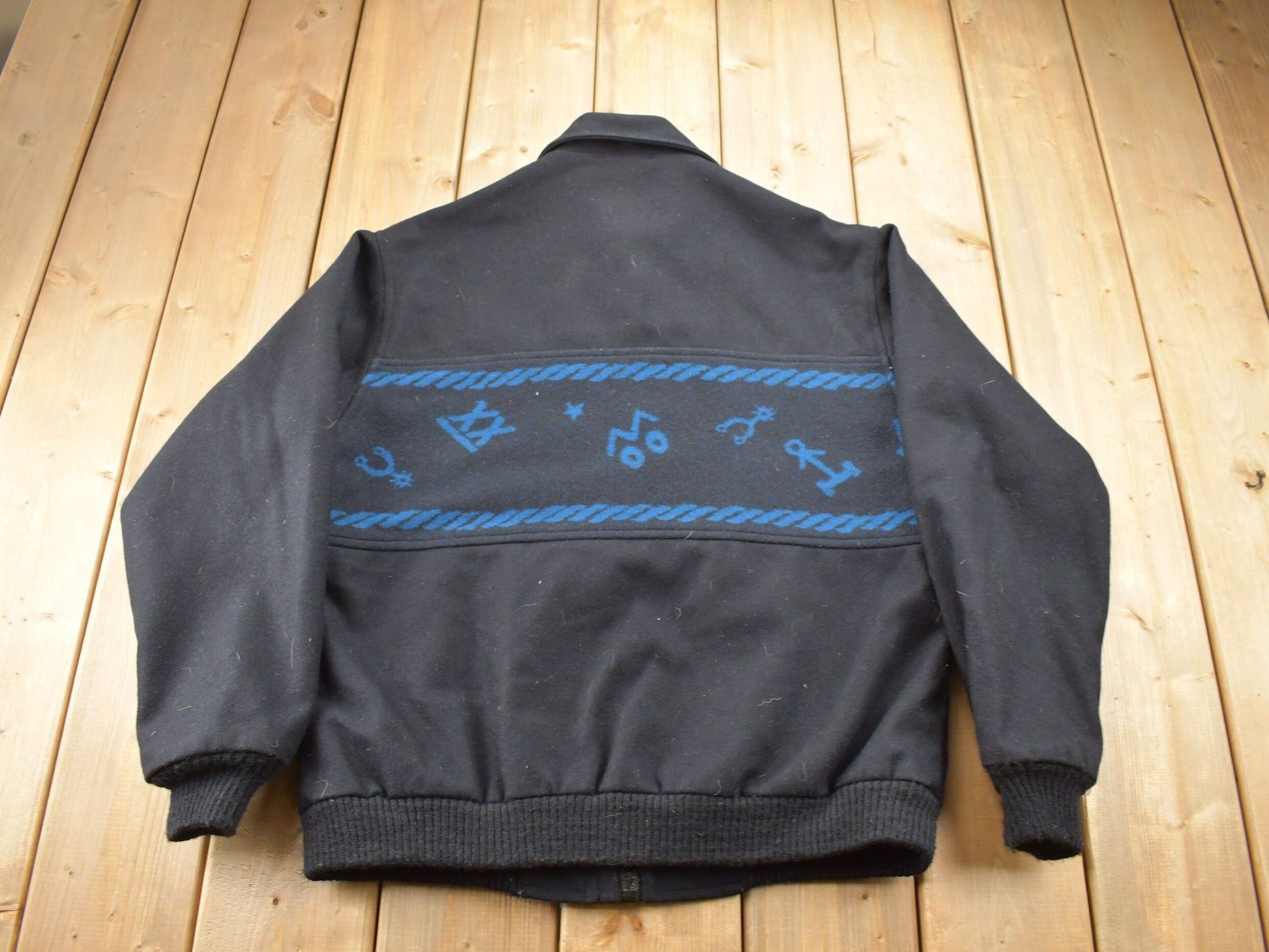 Vintage 1980s Pendleton High Grade Western Wear Anchor Jacket / True Vintage / 100% Wool / Outdoorsman / Made In USA / Sailor Jacket