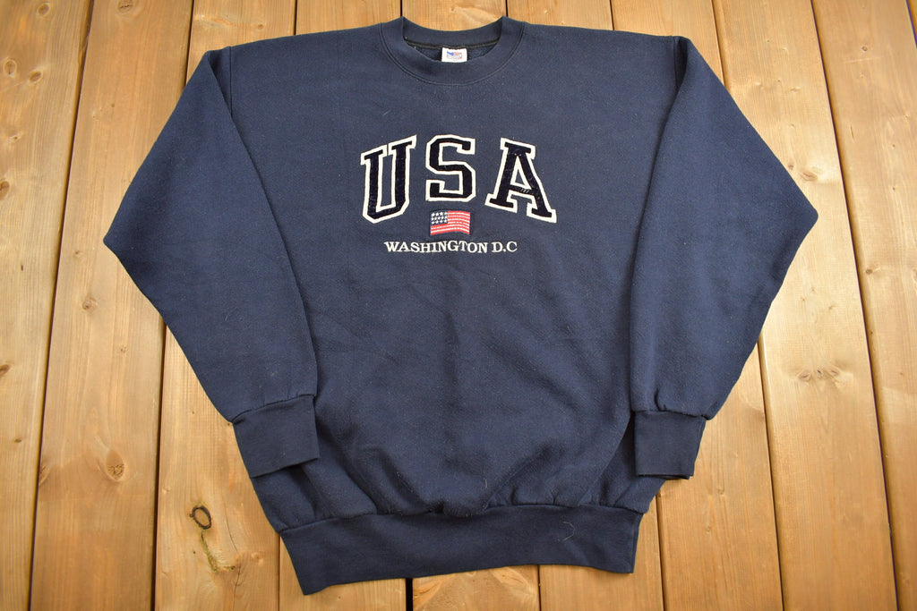 Vintage 1990s USA Washington D.C Embroidered Crewneck Sweatshirt