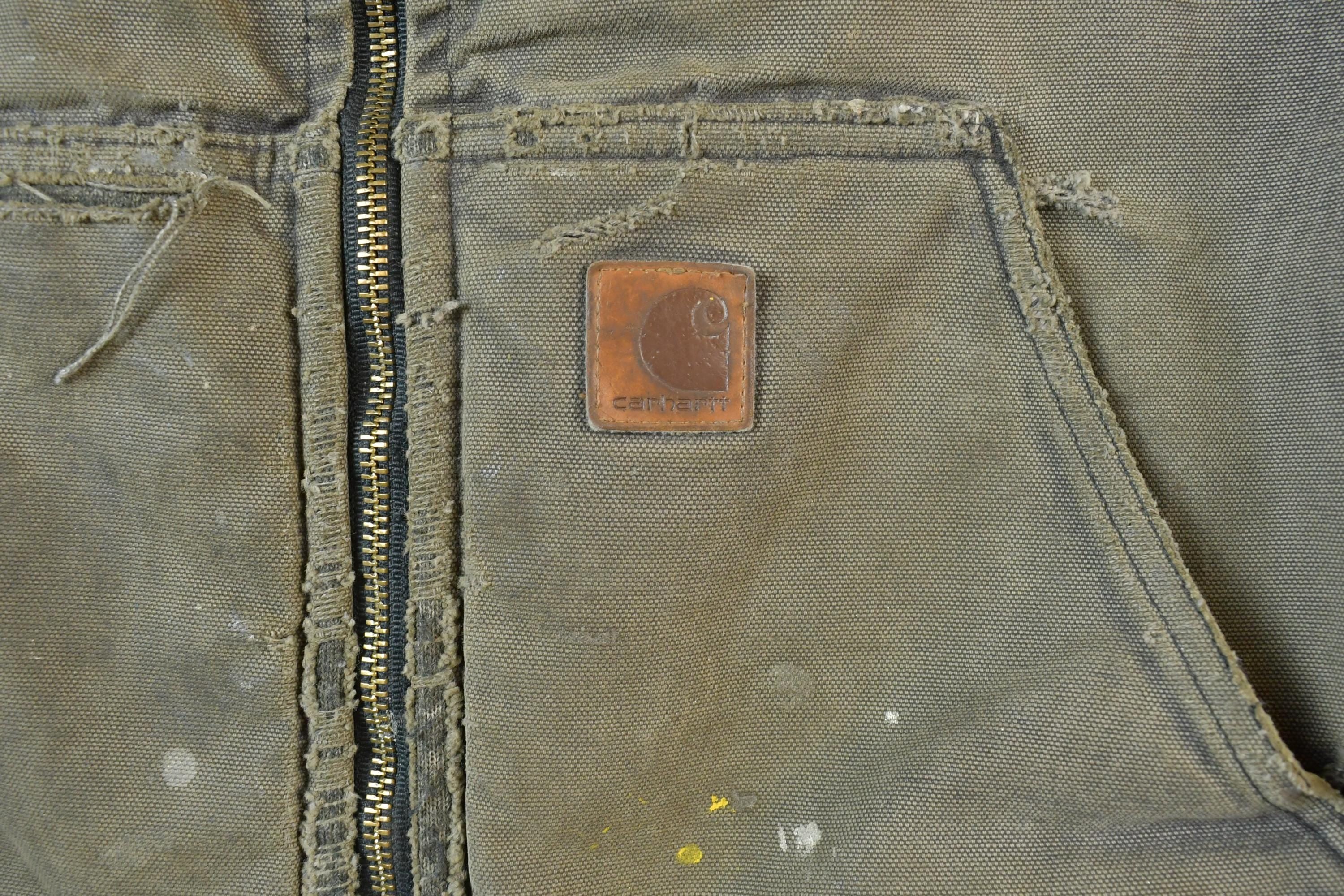 Vintage Y2k Distressed Carhartt Jacket Vest Made In USA
