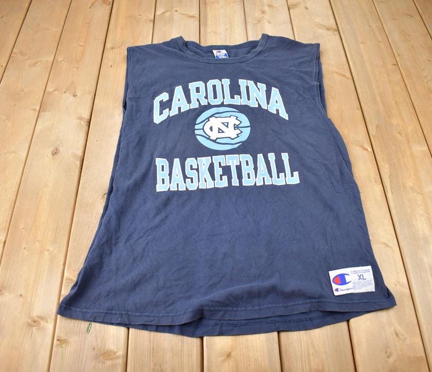 Vintage 1990s Champion North Carolina Basketball University Collegiate Graphic Tank Top Made In USA