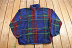 Vintage 1990s IZOD Quarter Zip Plaid Fleece Sweater  Sportswear  90s Sweater  Streetwear  Athleisure  Hiking
