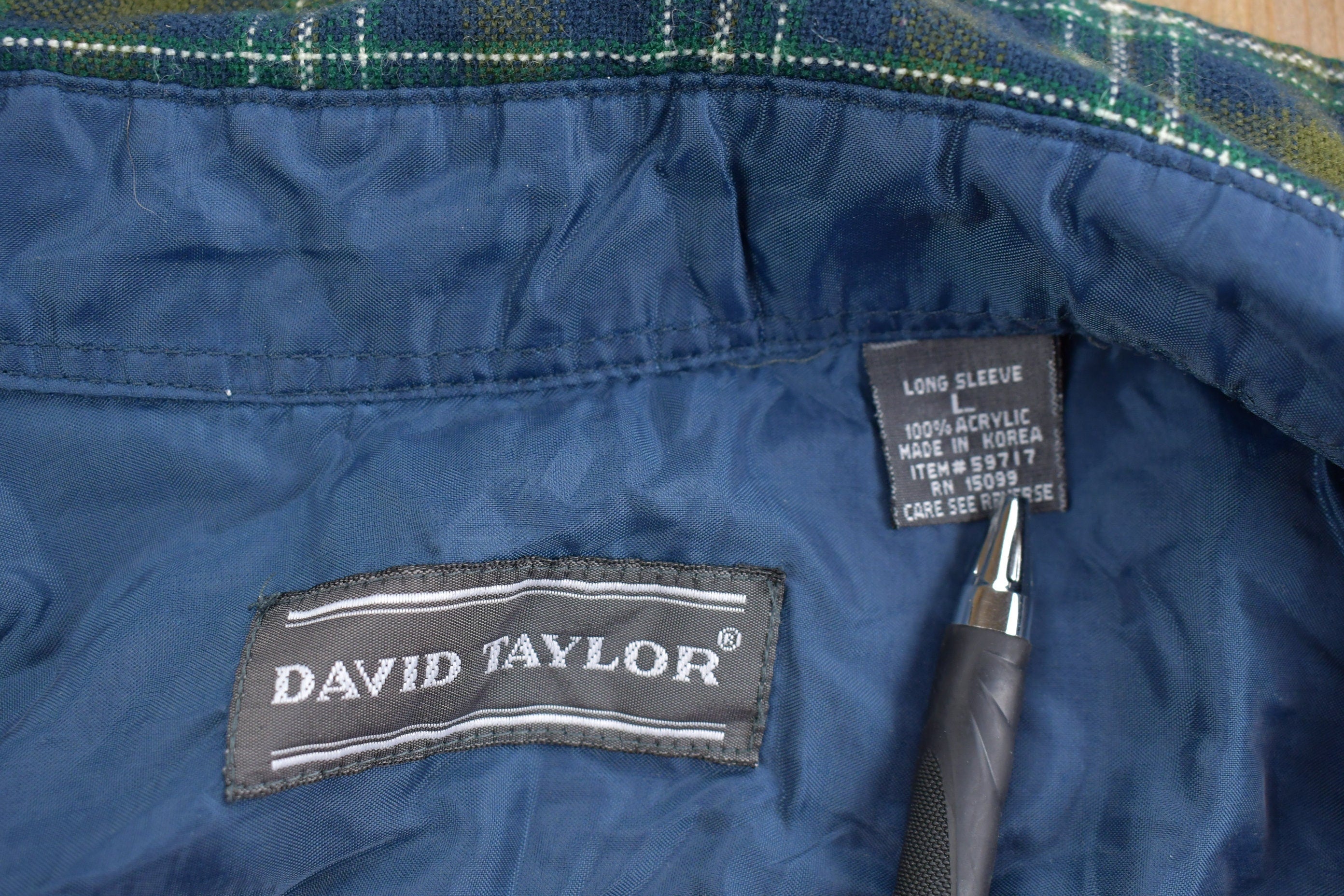 Vintage 1990s David Taylor Plaid Flannel Button Up Shirt