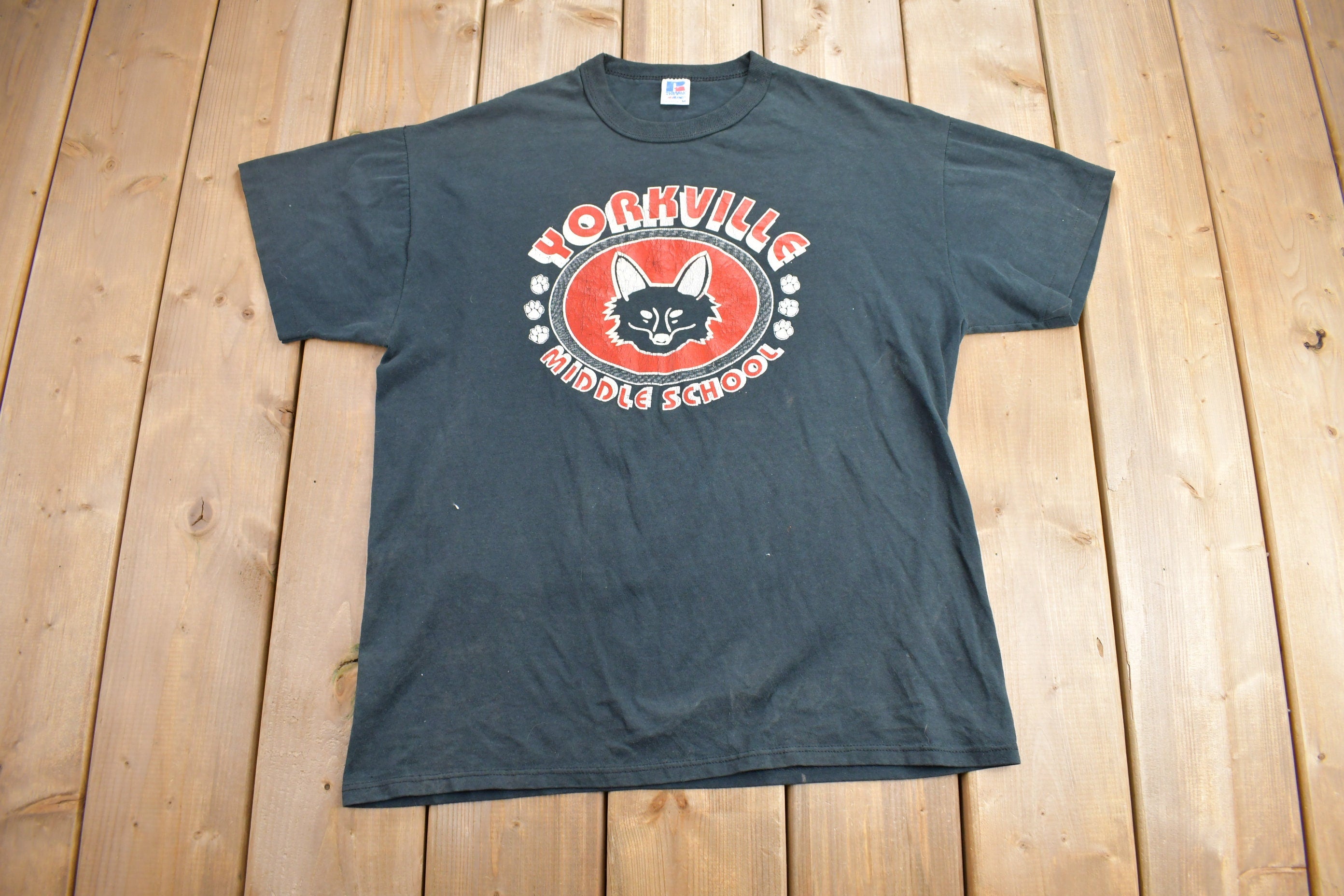 Vintage 1990s Yorkville Middle School Graphic T Shirt