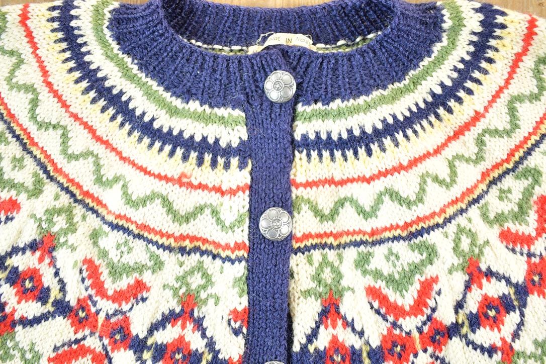 Vintage 1980s 100% Wool Knit Sweater Womens S