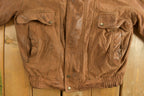 Vintage 1980s Field Gear Brown Leather Jacket