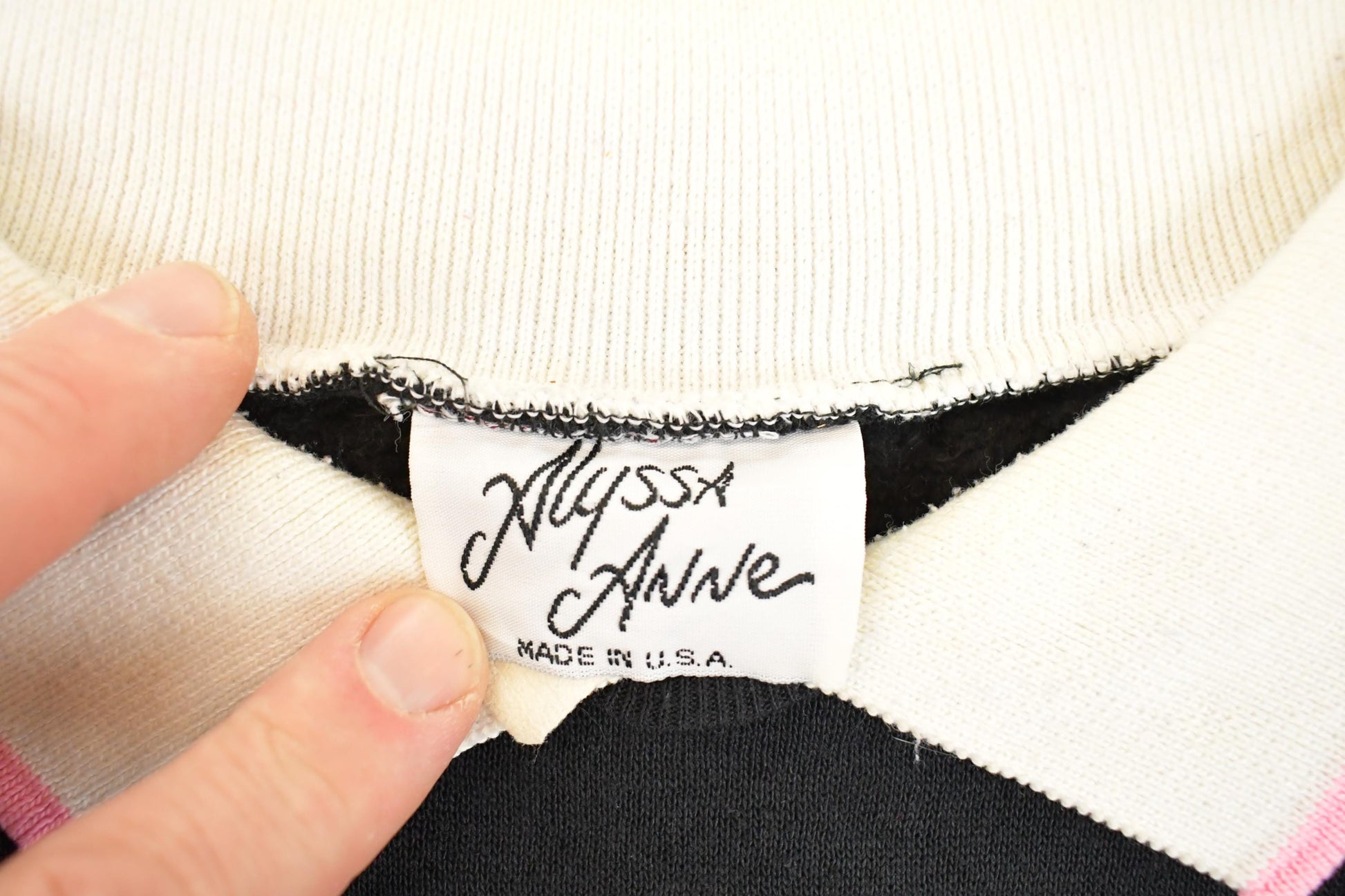 Vintage 1990s Alyssa Anne Floral Graphic Print Collared Sweatshirt Women's L