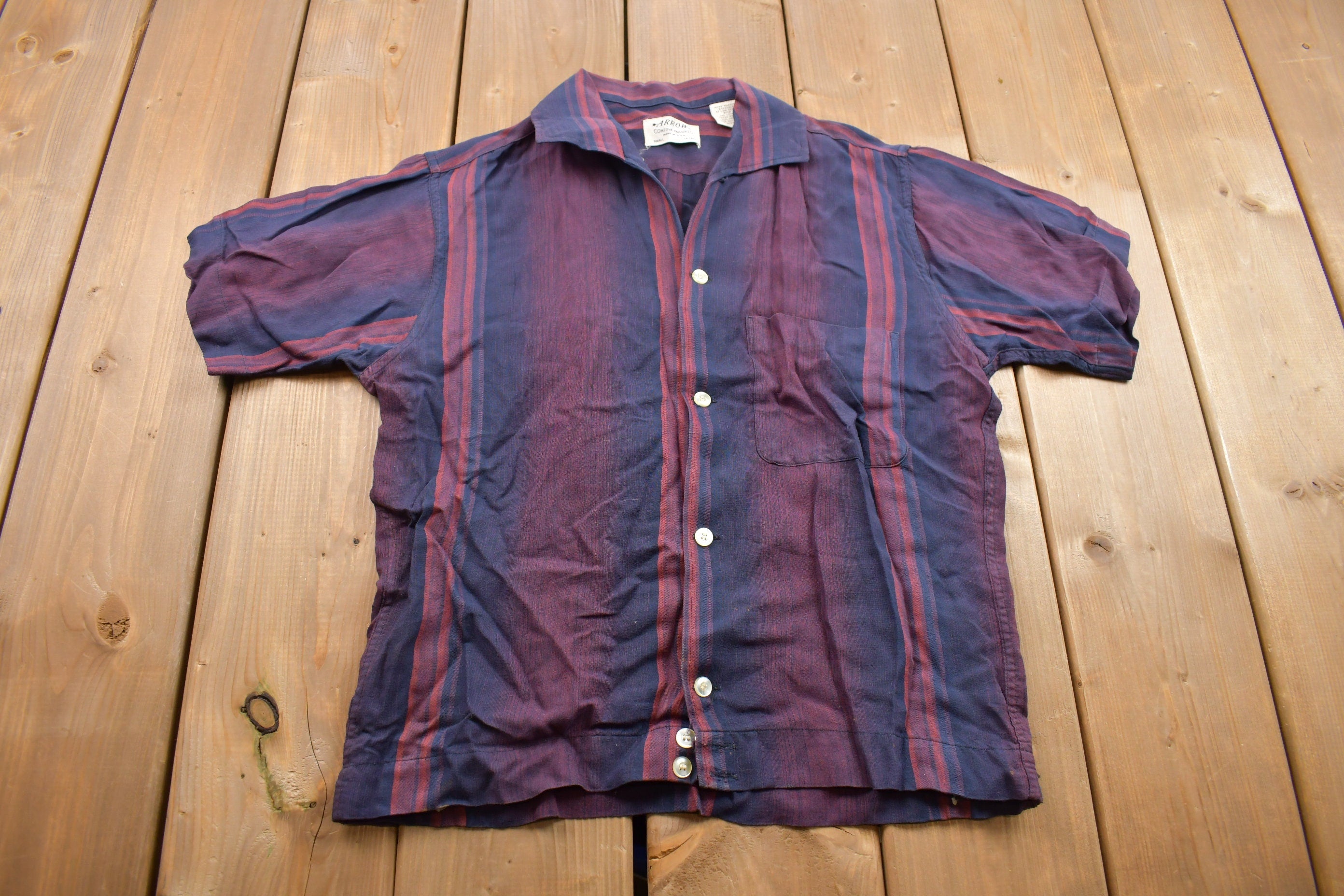 Vintage 1990s Arrow Striped Button Up Shirt