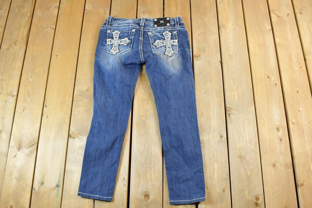 Vintage Y2K Miss Me Bedazzled Skinny Jeans Size 29x26
