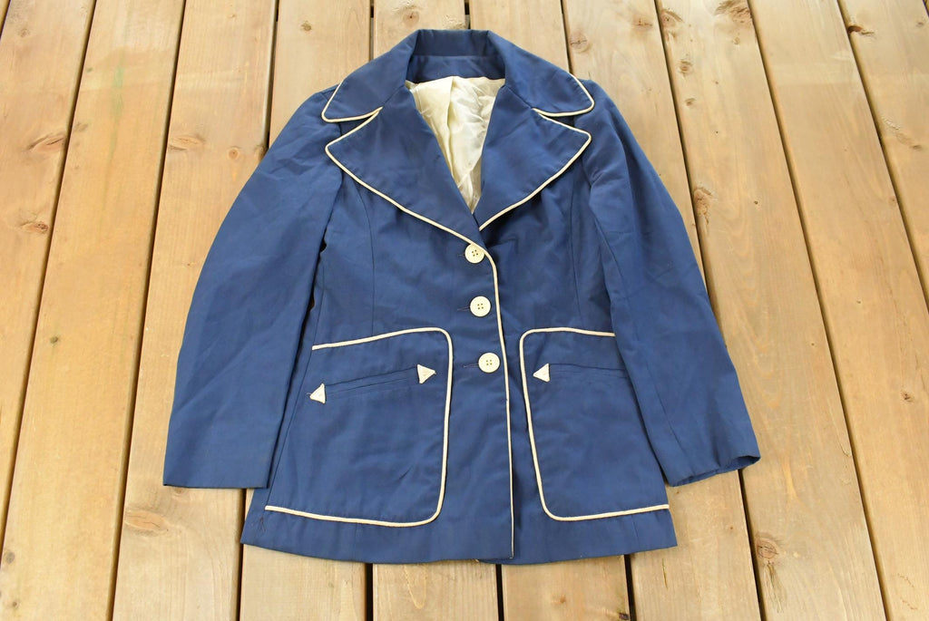 Vintage 1970s Navy Blue Blazer Jacket Women's Small